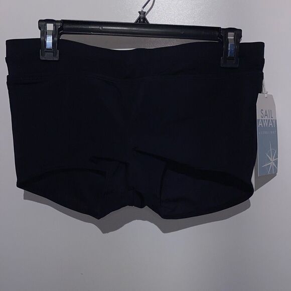 Sail Away Women's Black Elastic Waistband Stretch Swim Shorts Small NWT - Picture 1 of 7